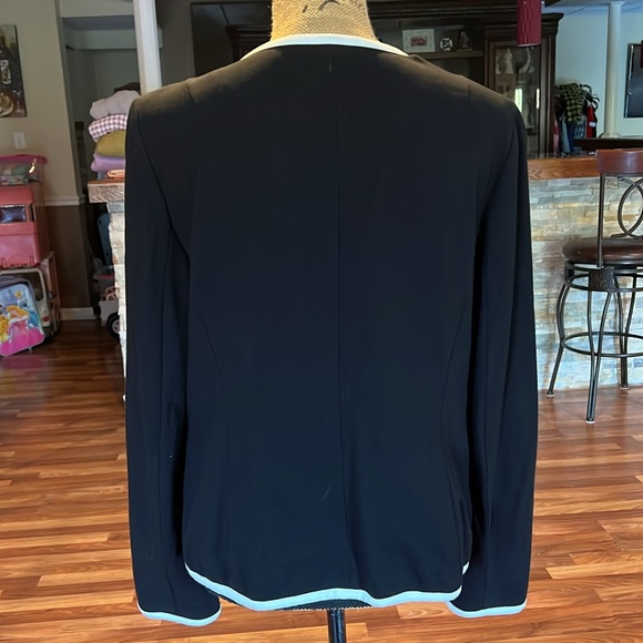 Talbots size 12 black blazer with white trim - Picture 3 of 3